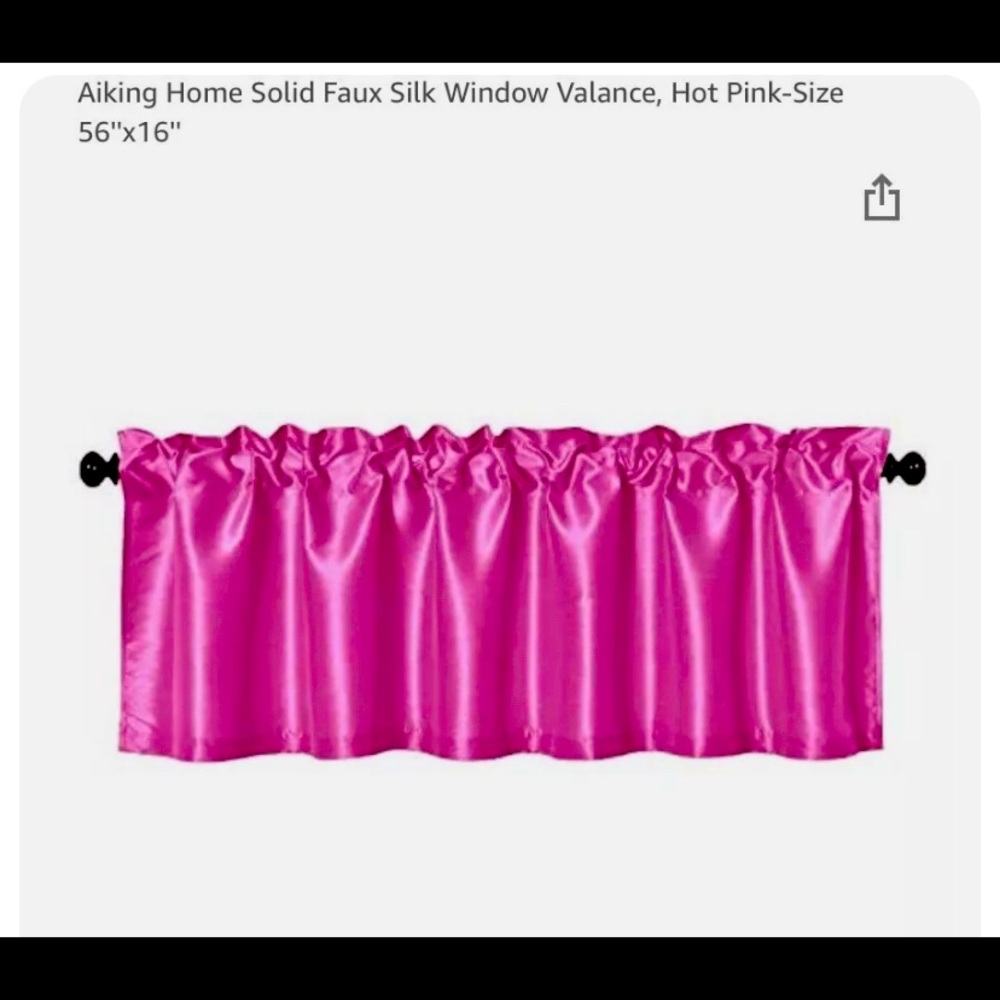 Hot pink window valances 56 x 16